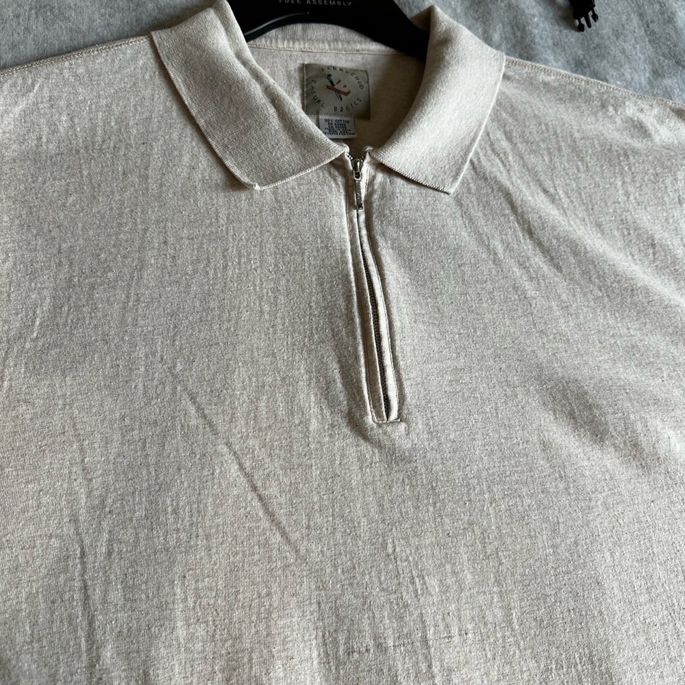 FERRUCHE CASUAL BASICS MEN’S POLO SHIRT CREAM COLOR SZ XXL